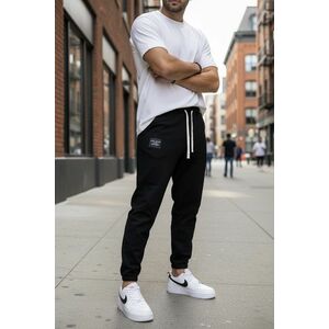 Pantaloni de trening negri conici GG107 27-4.1 imagine
