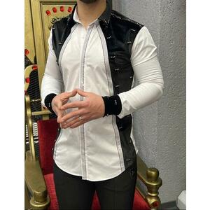 Camasa barbati alba slim fit pentru evenimente B2022 O4-5.2 imagine