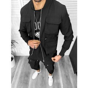 Jacheta barbati slim fit negru K018 N8-4.2 imagine