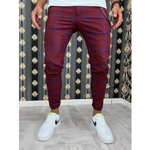 Pantaloni barbati eleganti grena in carouri 12114 P18-4.1 imagine
