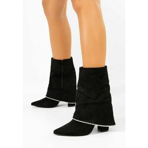 Cizme scurte cu toc Nelora negre imagine