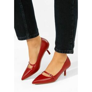 Pantofi stiletto cu toc mic Rilora rosii imagine