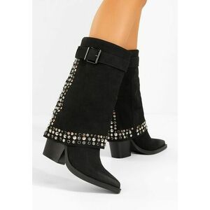 Cizme cu toc gros Melvora negre imagine