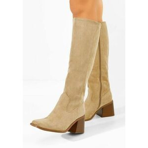 Cizme cu toc gros Kalvesa kaki imagine