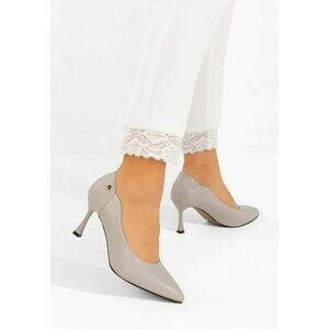 Pantofi cu toc subtire Karita gri imagine