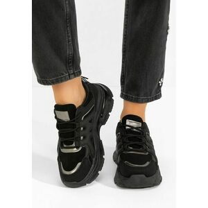Sneakers cu platforma Alverisa negri imagine