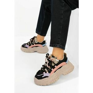 Sneakers cu platforma Elvora negri imagine