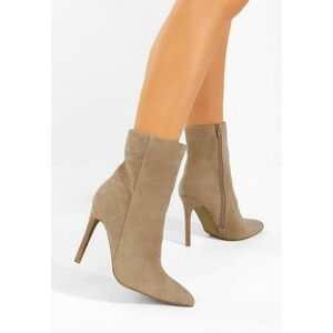 Botine cu toc subtire Cendria kaki imagine