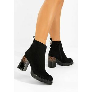 Botine cu toc gros Astonia negre imagine