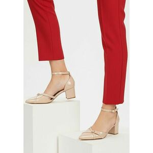 Pantofi cu toc gros Brinelora bej imagine