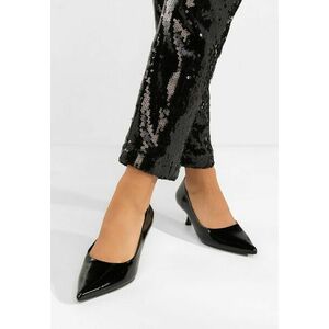 Pantofi cu toc mic Dianela negri imagine