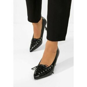 Pantofi cu toc subtire Jasoria negri imagine