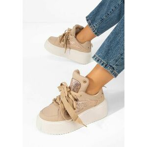 Sneakers cu platformă Kefira kaki imagine