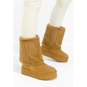 Cizme imblanite dama Myria V2 camel imagine