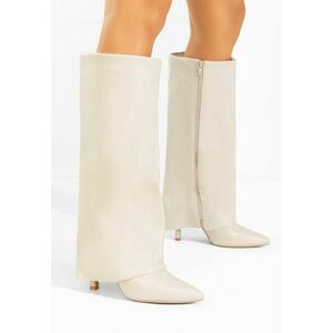 Cizme cu toc subtire Brynora bej imagine