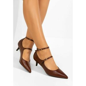 Pantofi cu toc mic Sarla grena imagine