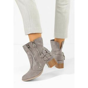 Botine cu toc gros Laroya V5 gri imagine