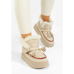 Ghete cu platformă Aliosa bej imagine