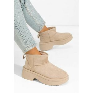Cizme tip ugg Prelina bej imagine