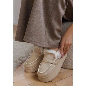 Ghete cu platformă Cirelia bej imagine