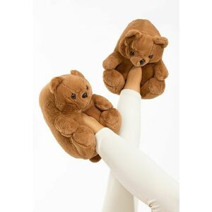 Papuci de casa pufosi Teddy kaki imagine