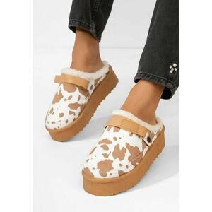 Saboti cu platforma Kimea animal print imagine