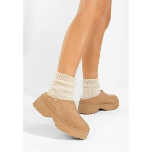 Saboti dama cu platforma Masamaga kaki imagine