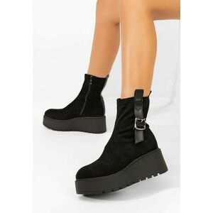 Ghete cu platformă Jeanina negre imagine