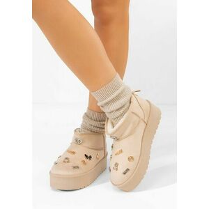 Cizme tip ugg cu platformă Celinea bej imagine