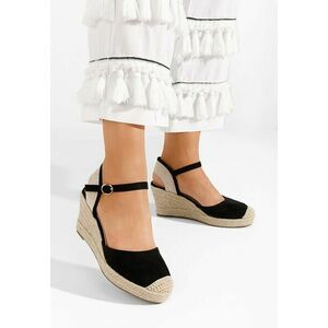 Sandale cu platforma tip espadrile Kasea negre imagine