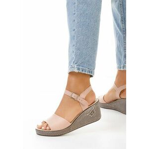 Sandale cu platforma piele Sivia roz imagine
