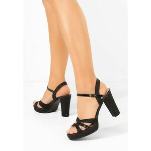 Sandale elegante cu toc Ninia negre imagine