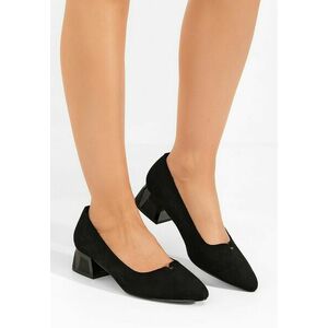 Pantofi cu toc gros Niky negri imagine