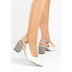 Pantofi slingback Josepa albi imagine