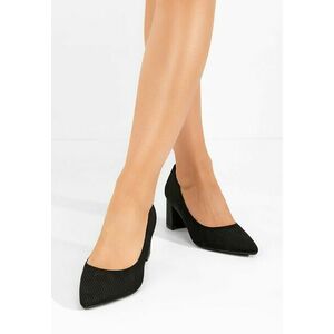 Pantofi cu toc gros Takisha negri imagine