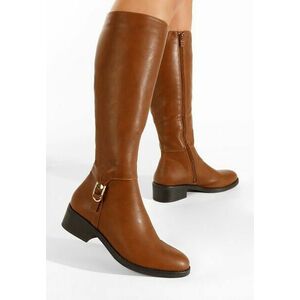 Cizme cu toc mic Dalia camel imagine