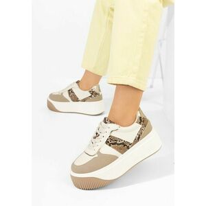 Sneakers cu platformă Selyana bej imagine