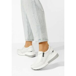 Sneakers dama cu platforma Asena albi imagine
