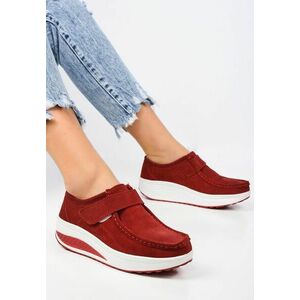 Mocasini piele naturala Justina 2A rosii imagine