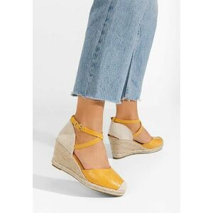 Sandale cu platforma tip espadrile Moira galbene imagine