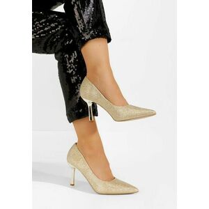 Pantofi stiletto Bernetta aurii imagine