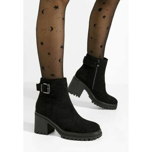 Botine cu toc gros Edythe negre imagine