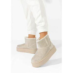 Cizme tip ugg Feyna bej imagine