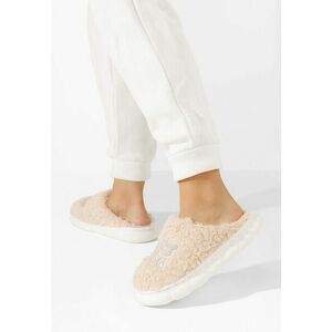 Papuci de casa dama Tiena bej imagine