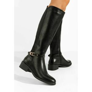 Cizme cu toc mic Athifa negre imagine