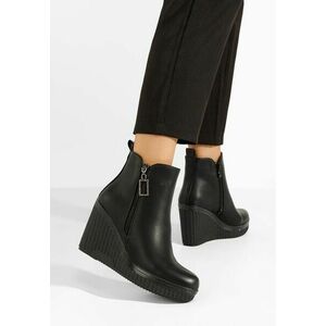 Botine cu platforma Pricila negre imagine