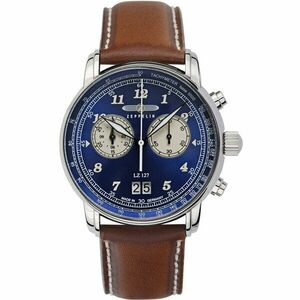 Ceas Zeppelin Zeppelin 8684-3 Mens Watch LZ127 Graf Zeppelin Chronograph 40mm 5ATM imagine