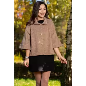 Capa dama eleganta bej cu nasturi tip perla imagine