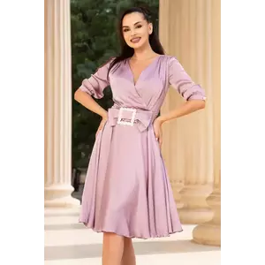 Rochie de ocazie Pretty Girl lila in clos cu cordon tip funda imagine