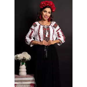 Ie dama din bumbac Calina cu broderie traditionala imagine